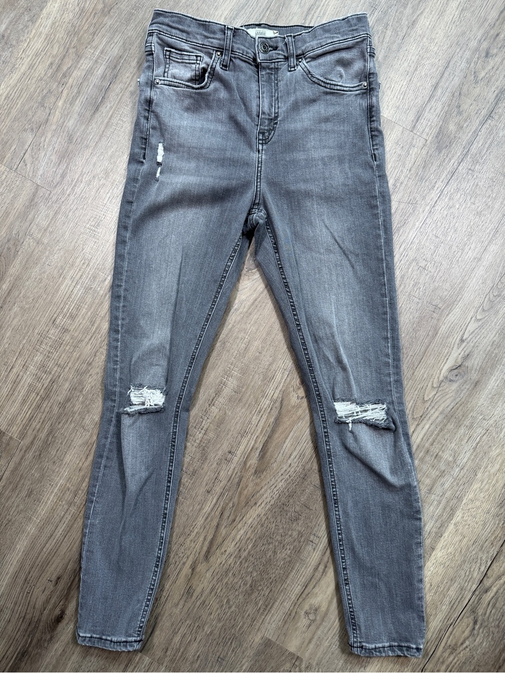 TOPSHOP Moto Jamie Gray Distressed Jeans - Size W28 L30